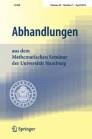 ABHANDLUNGEN AUS DEM MATHEMATISCHEN SEMINAR DER UNIVERSITAT HAMBURG